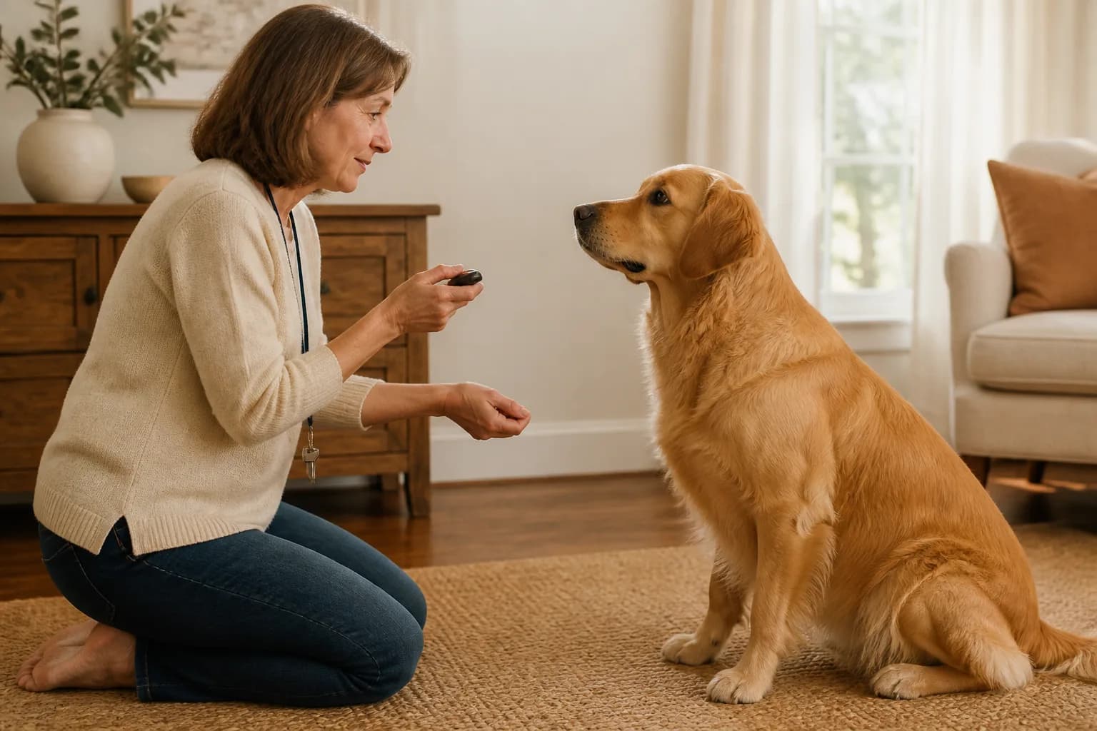 Hund findet in einen ruhigen Reset während der Übung